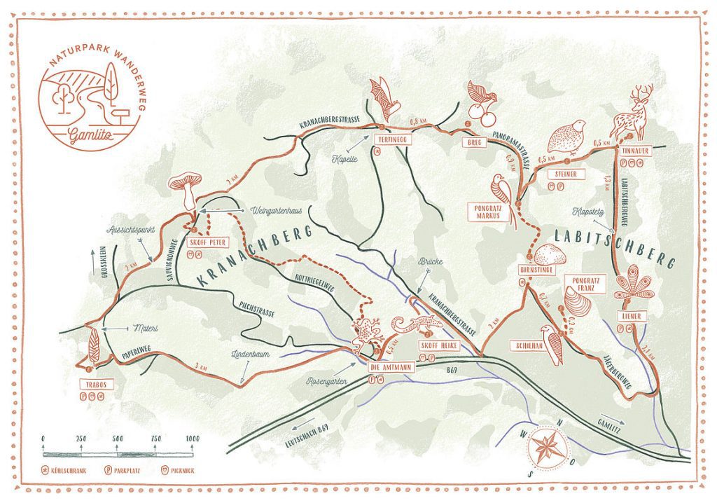 Karte des Naturpark Wanderweg, Gamlitz