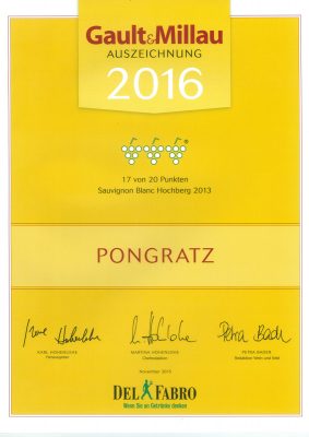 Urkunde Gault Millau 2016