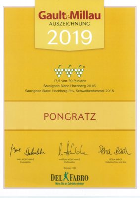 Urkunde Gault Millau 2019